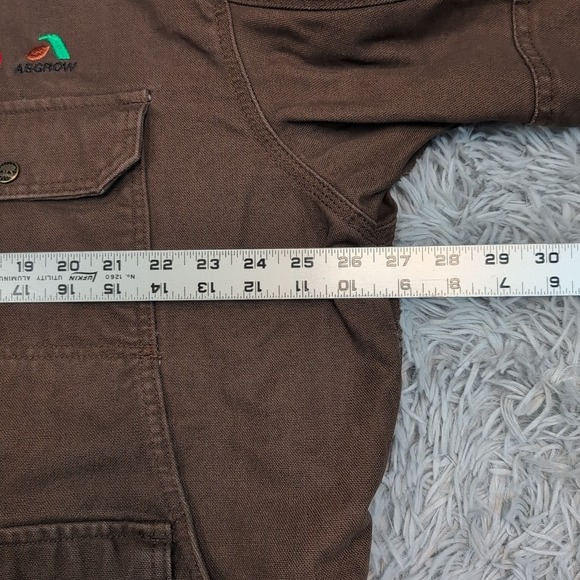 Berne Jacket Mens L Brown Hood Canvas Barn Chore Coat Work Pockets Farmer Seed - Picture 3 of 16